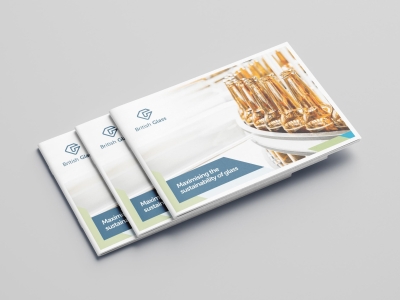 The front cover of British Glass' new Maximising the sustainability of glass brand guide