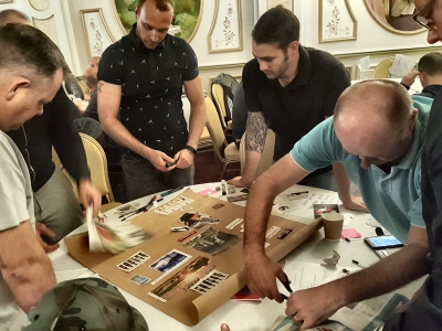 Workers from Ardagh's Doncaster plant take part in a team exercise at one of the Inspire Days