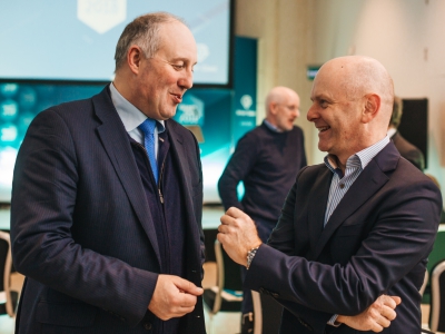 New British Glass president Steve Severs chats to former president Adrian Curry