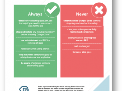 Stay safe when clearing jam jars poster