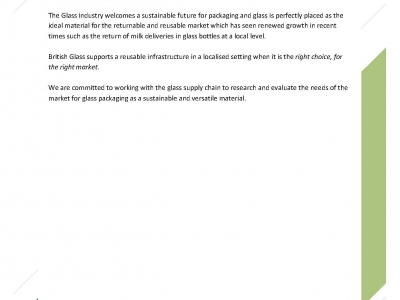 British Glass position statement on reusable and refillable glass packaging
