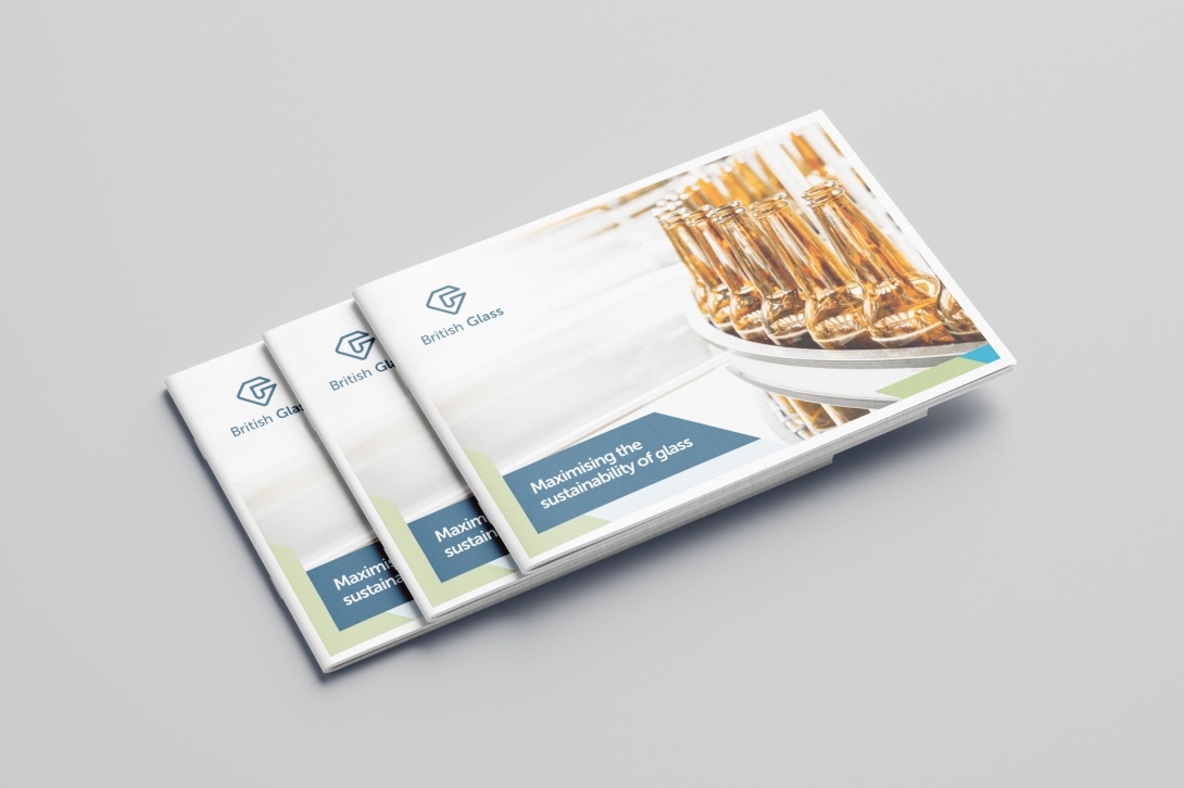 The front cover of British Glass' new Maximising the sustainability of glass brand guide